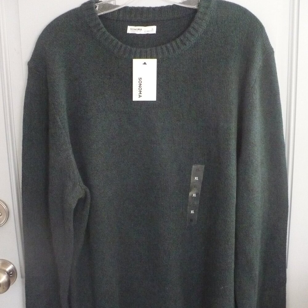 Ladies XL Sonoma Dark Green  Pullover Sweater Cotton/Acrylic New With Tags